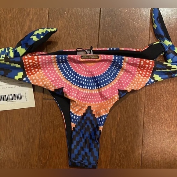 mara hoffman bikini bottom Star basket navy Size Xs Originally $122 cheeky - Picture 3 of 6
